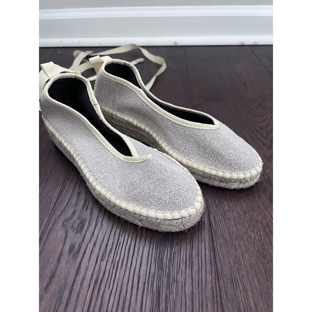 Flabelus Ribbon Espadrilles Shoes Summer Swing Cream Size 36 - Picture 12 of 12